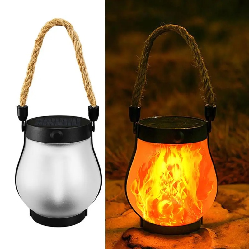 Solar Lantern Hanging - 태양열 불꽃 램프 USB 충전식 캠핑