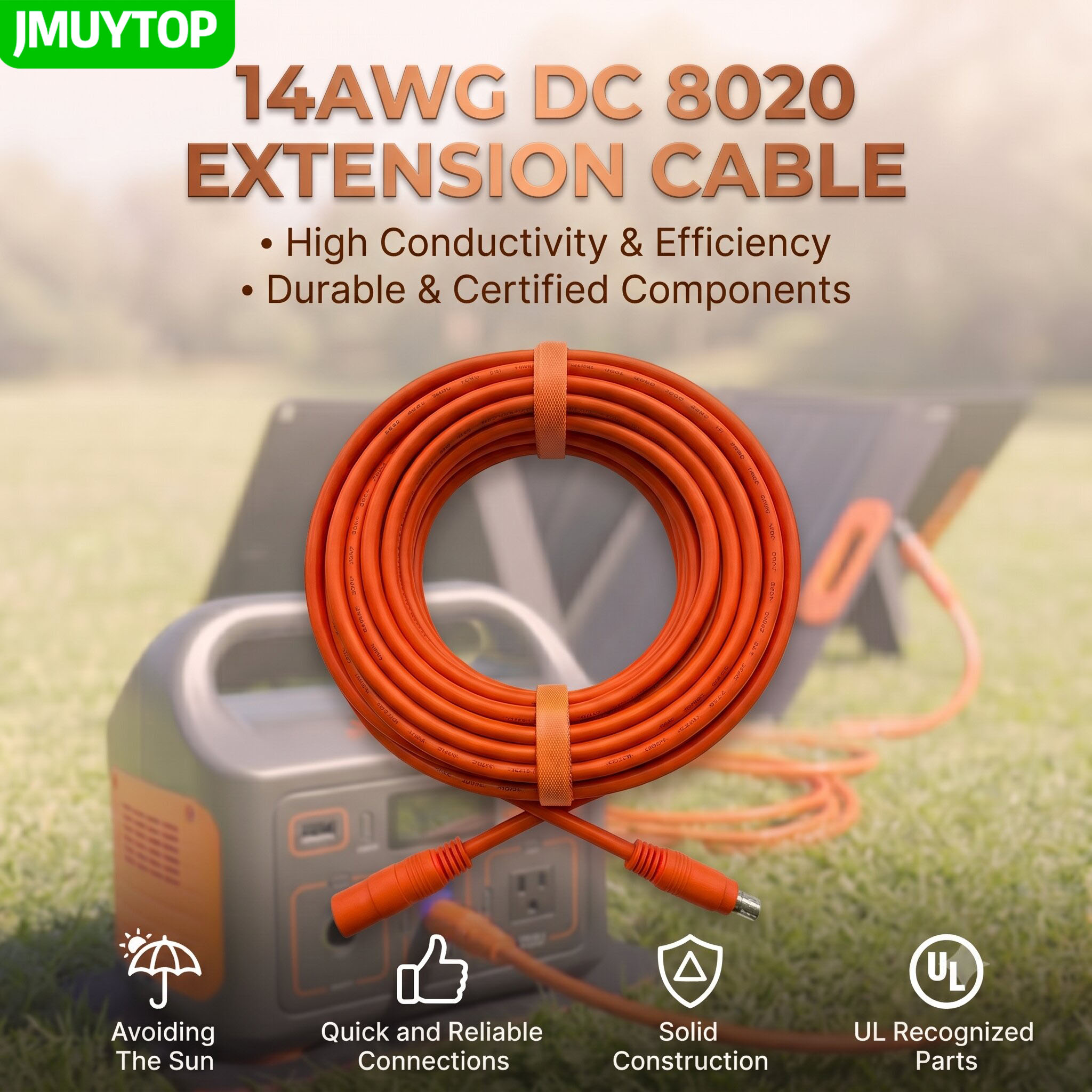 Outdoor Lighting Extension Cable - JMUYTOP 태양광 패널 연장 케이블 DC
