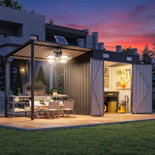 Outdoor Lighting Solar - 6x4피트 야외용 창고 및 하드탑 정자(솔라