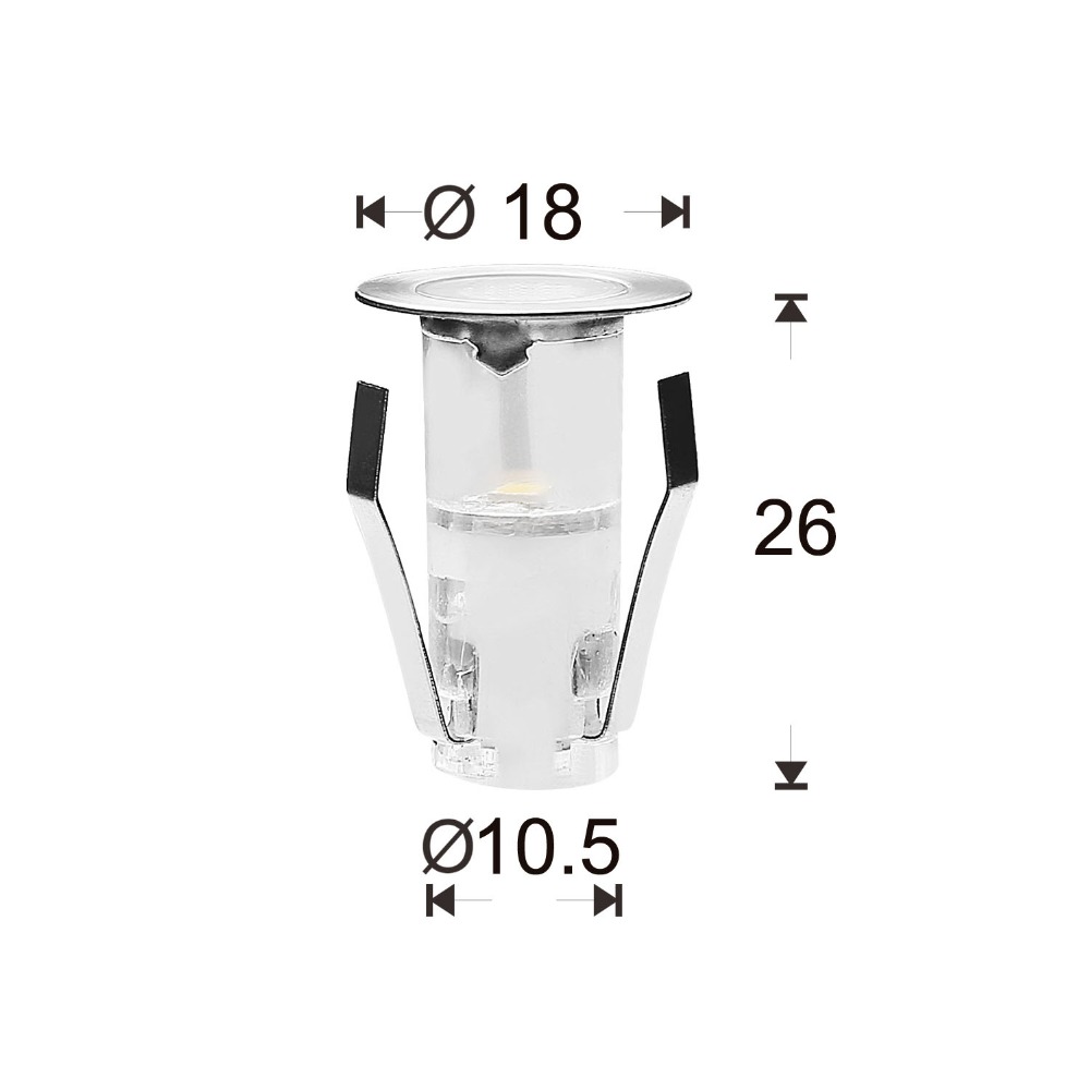 Ground Light Recessed - LED 미니 데크 조명 IP67, 오목한