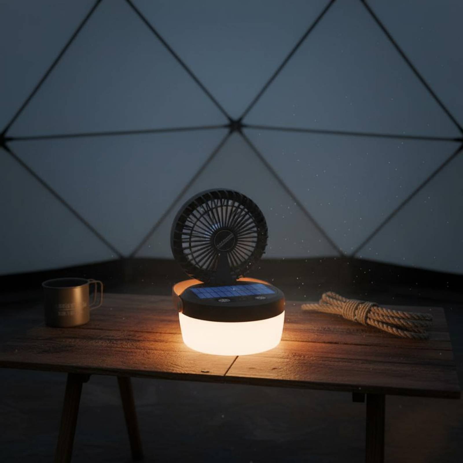 Solar Lantern Hanging - 태양광 캠핑 팬 랜턴 접이식 디자인
