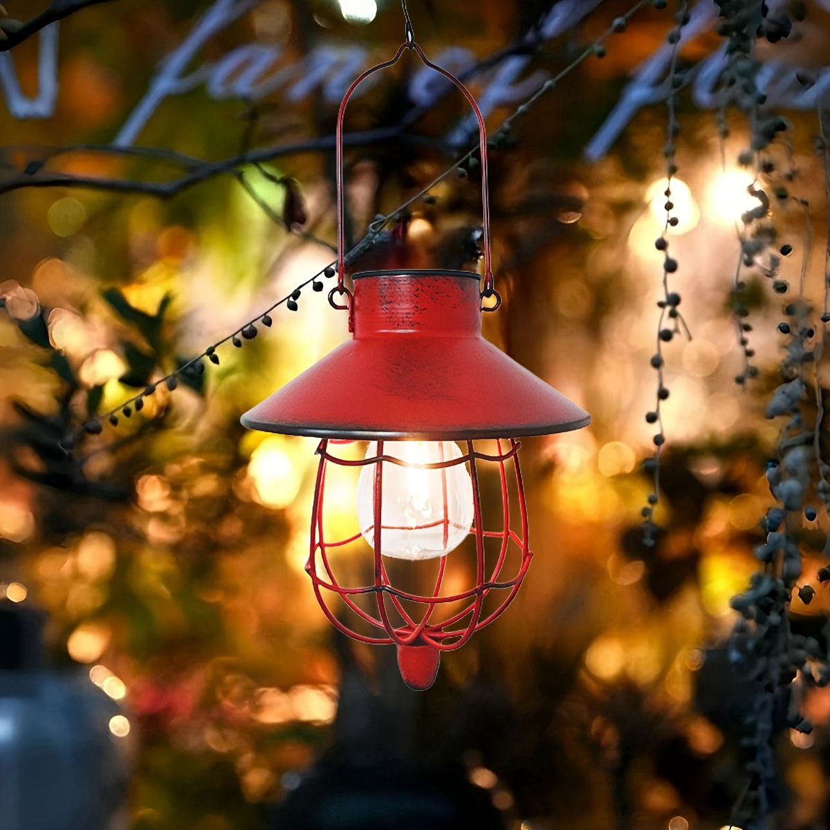 Solar Lantern Hanging - 태양광 랜턴 야외 걸이 조명, 금속