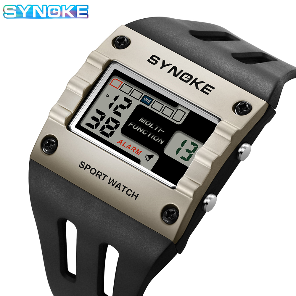 Outdoor Lighting Effects - SYNOKE 남성용 디지털 스포츠 전자 시계,