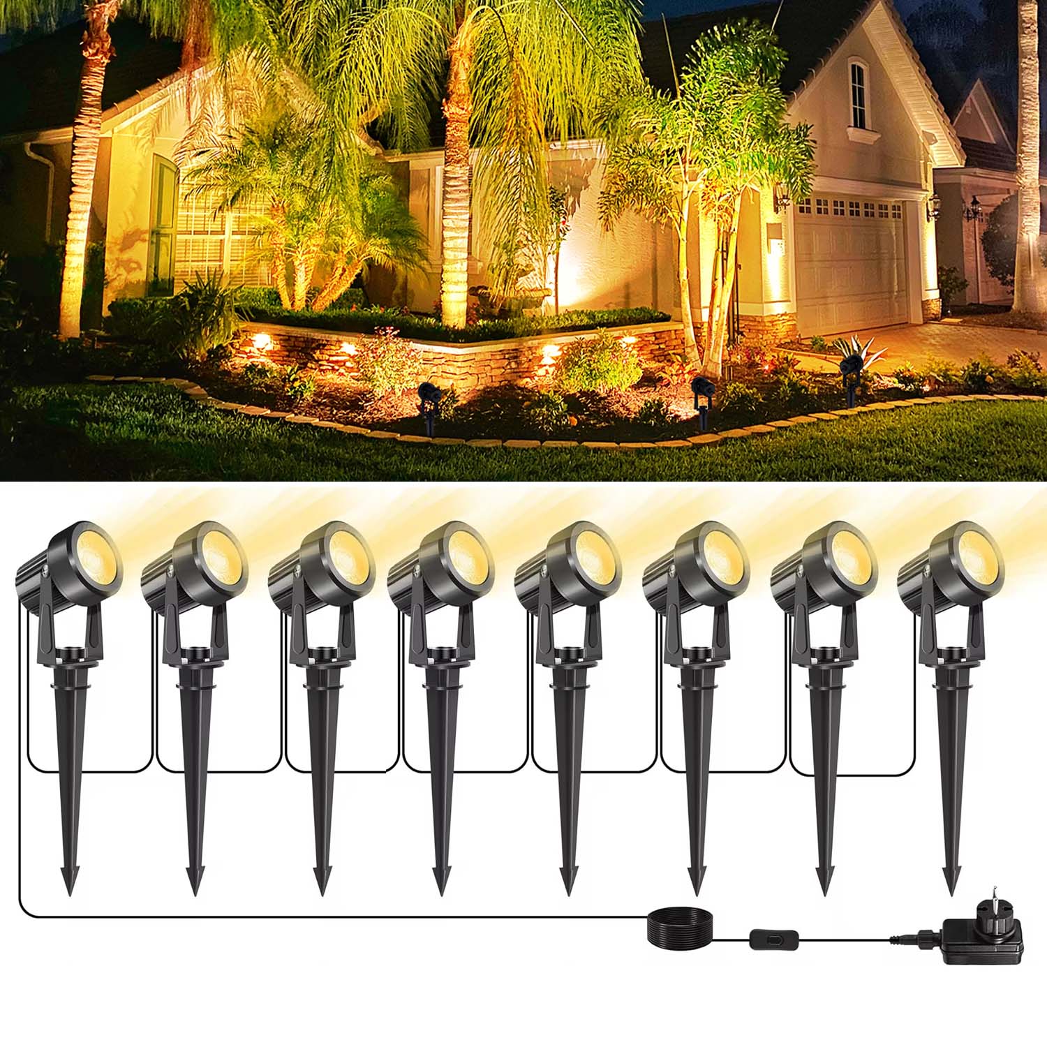 Outdoor Lighting Voltage - 4/6/8LEDS 3000K 야외 스포트라이트 풍경 IP65