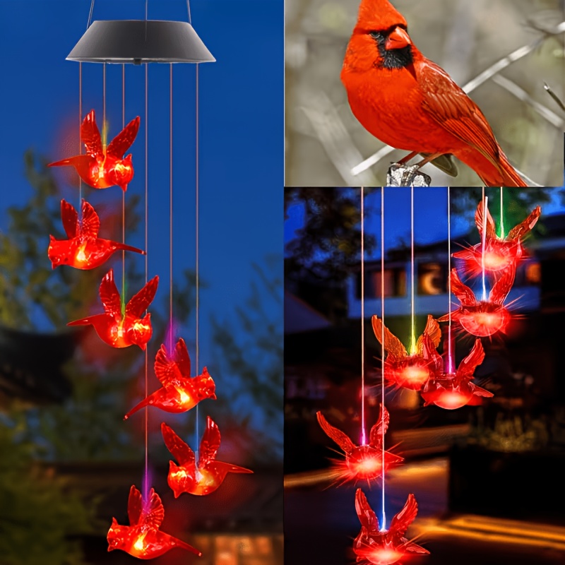 Outdoor Lighting Solar - 태양광 발전 불꽃새 모양 바람차임등, 방수