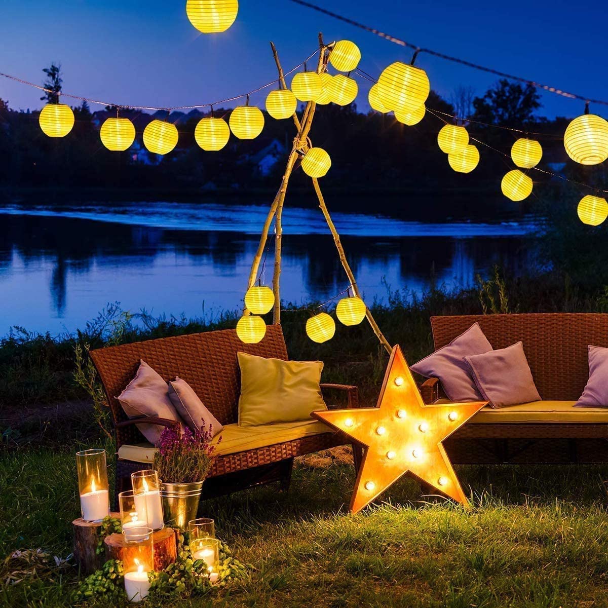 방수 랜턴 태양 문자열 요정 조명 6.5M 30 LED - Outdoor Lighting For Gazebo 리뷰 및 가격