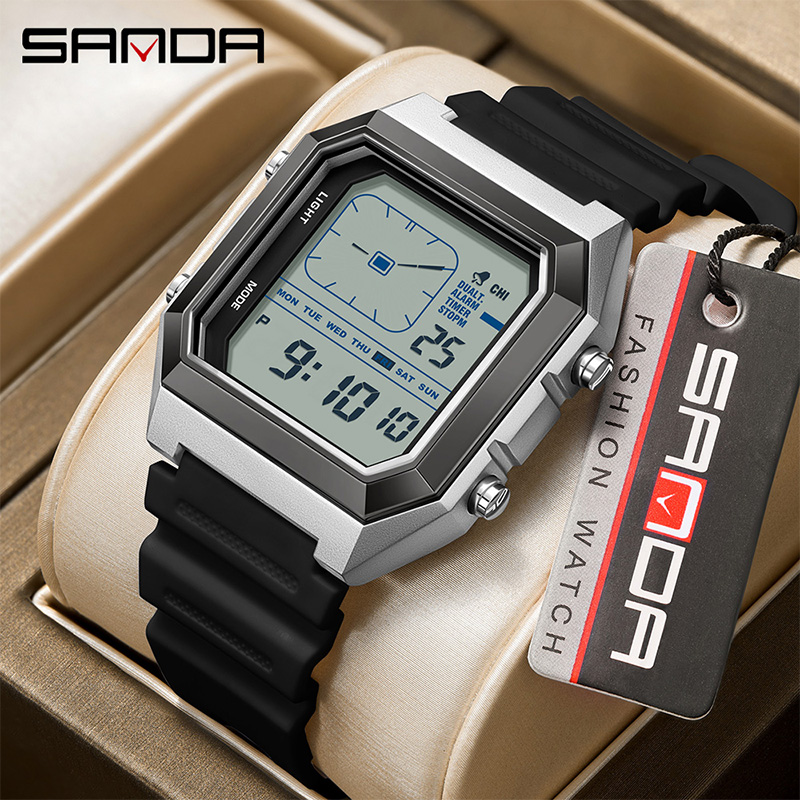 SANDA 6307 새로운 남성용 디지털 다기능 야간  - Outdoor Lighting Timer 리뷰 및 가격
