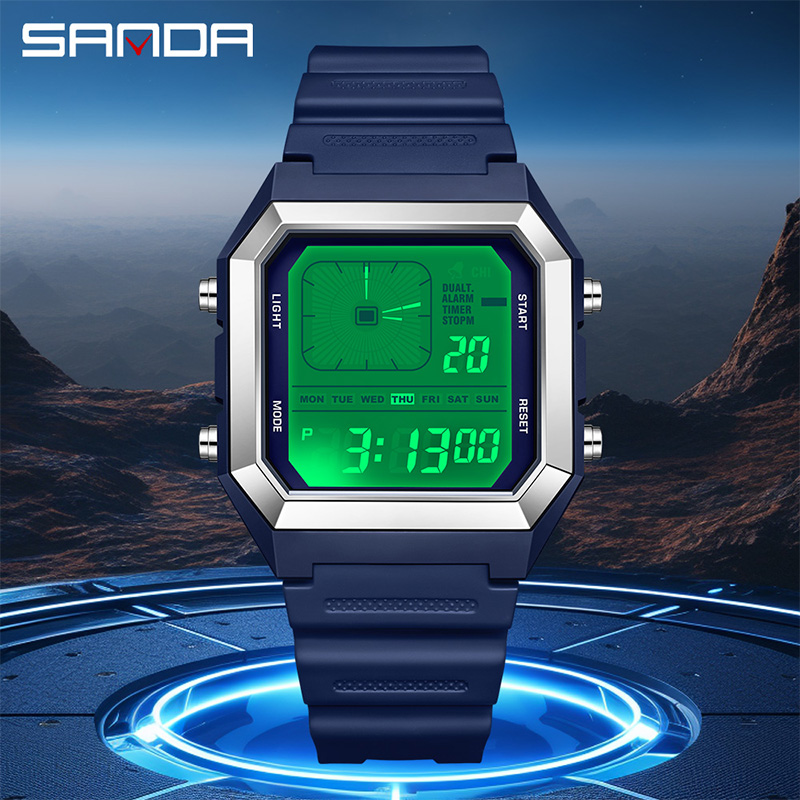 SANDA 6307 새로운 남성용 디지털 다기능 야간  - Outdoor Lighting Timer 리뷰 및 가격
