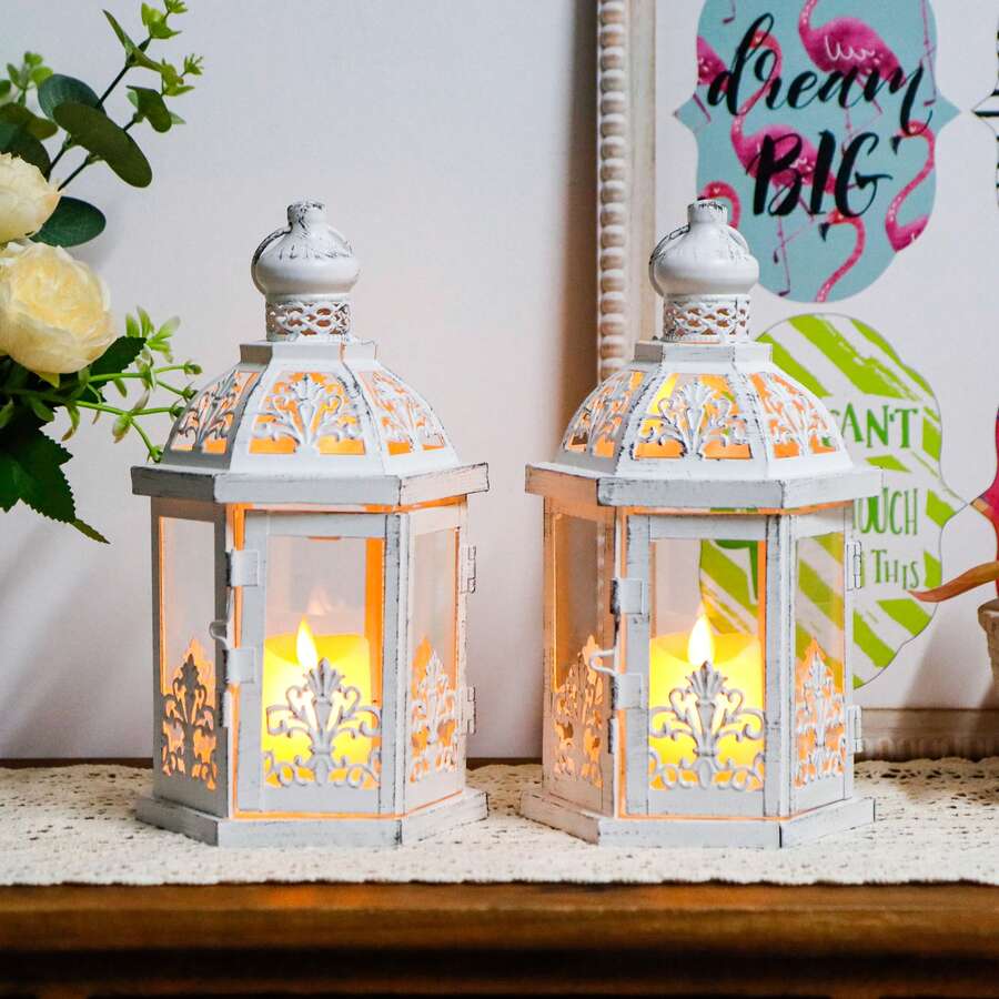 빈티지 스타일의 장식용 랜턴 2개 세트, 높이 9.5인 - Solar Lantern Hanging 리뷰 및 가격