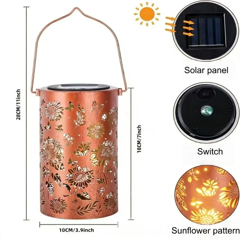 화려한 해바라기 벌새 태양광 랜턴 금속 걸이형 프로젝션 - Solar Lantern Hanging 리뷰 및 가격