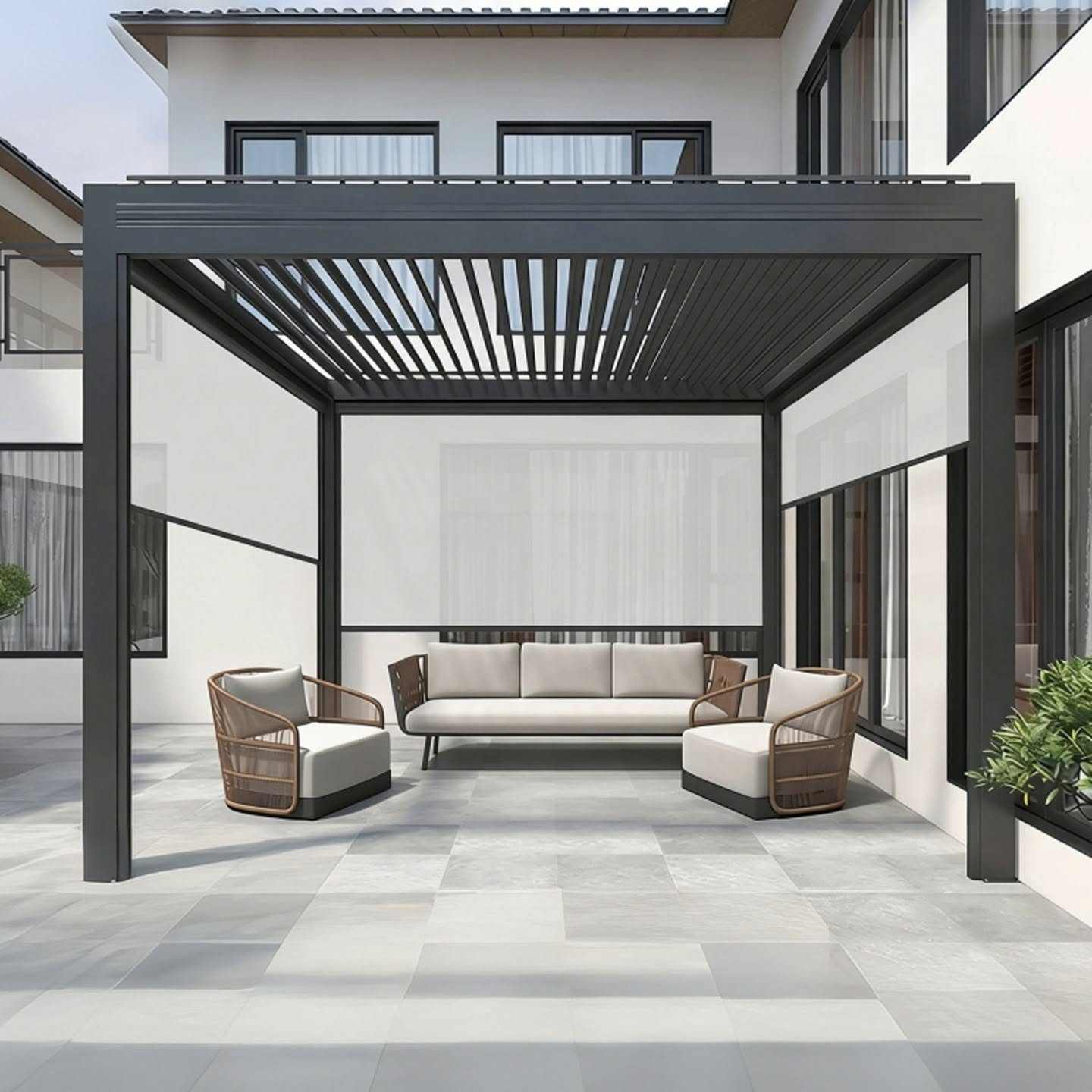 세련된 야외용 분체 도장 알루미늄 합금 파빌리온, LE - Outdoor Lighting For Gazebo 리뷰 및 가격