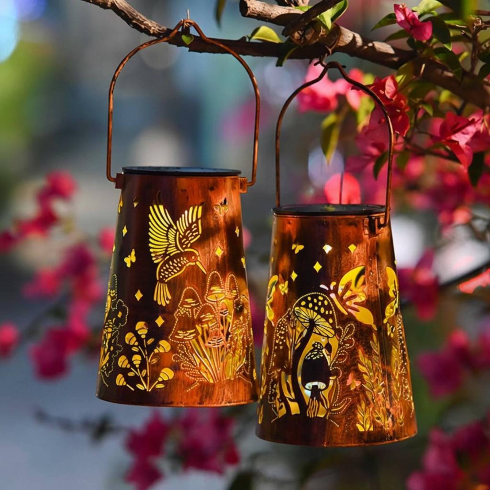 꽃무늬 정원 랜턴 패턴 정원 조명기 자동 켜짐/꺼짐 기 - Solar Lantern Hanging 리뷰 및 가격