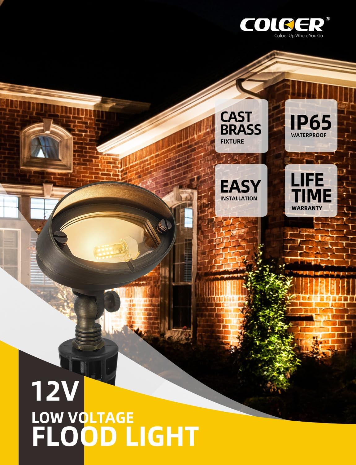 다이캐스트 황동 LED 조경 투광등 야외용 6개입(전구 - Outdoor Lighting Volt 리뷰 및 가격