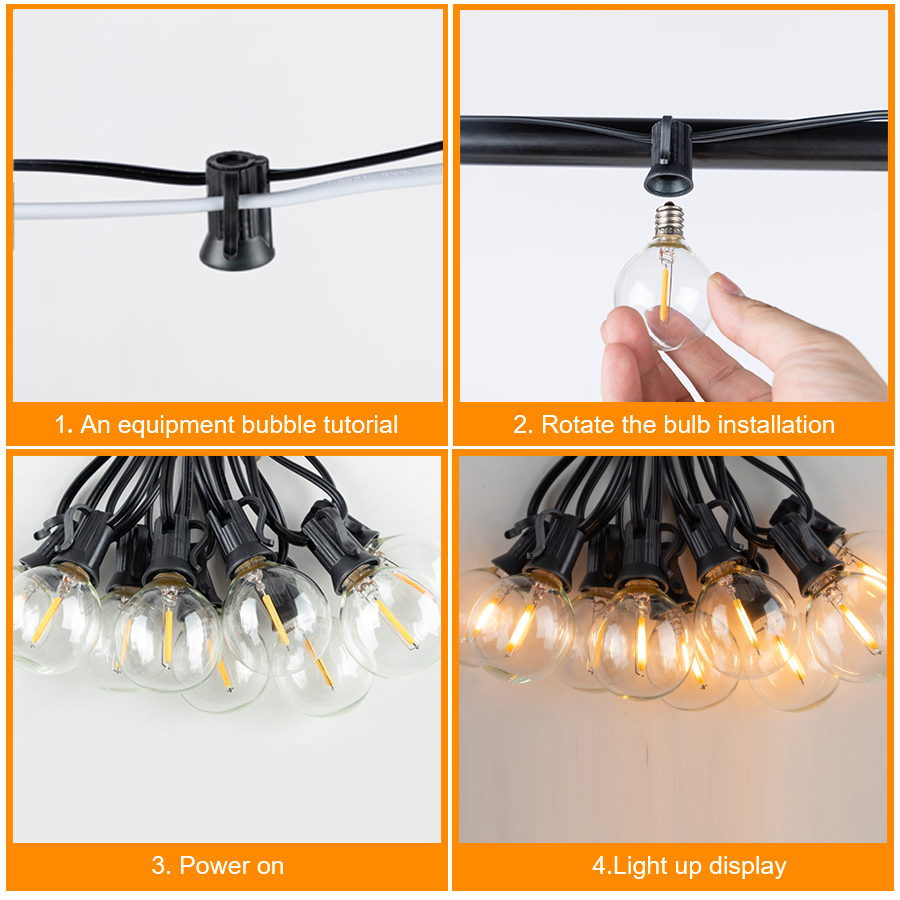 G40 LED 야외 문자열 공 조명 7.6M/20M 외 - Outdoor Lighting For Gazebo 리뷰 및 가격
