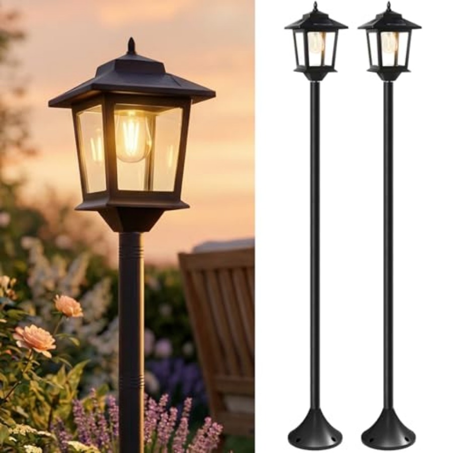 야외용 태양광 기둥 조명, 2개입 63인치 황혼에서 새 - Outdoor Lighting Solar 리뷰 및 가격