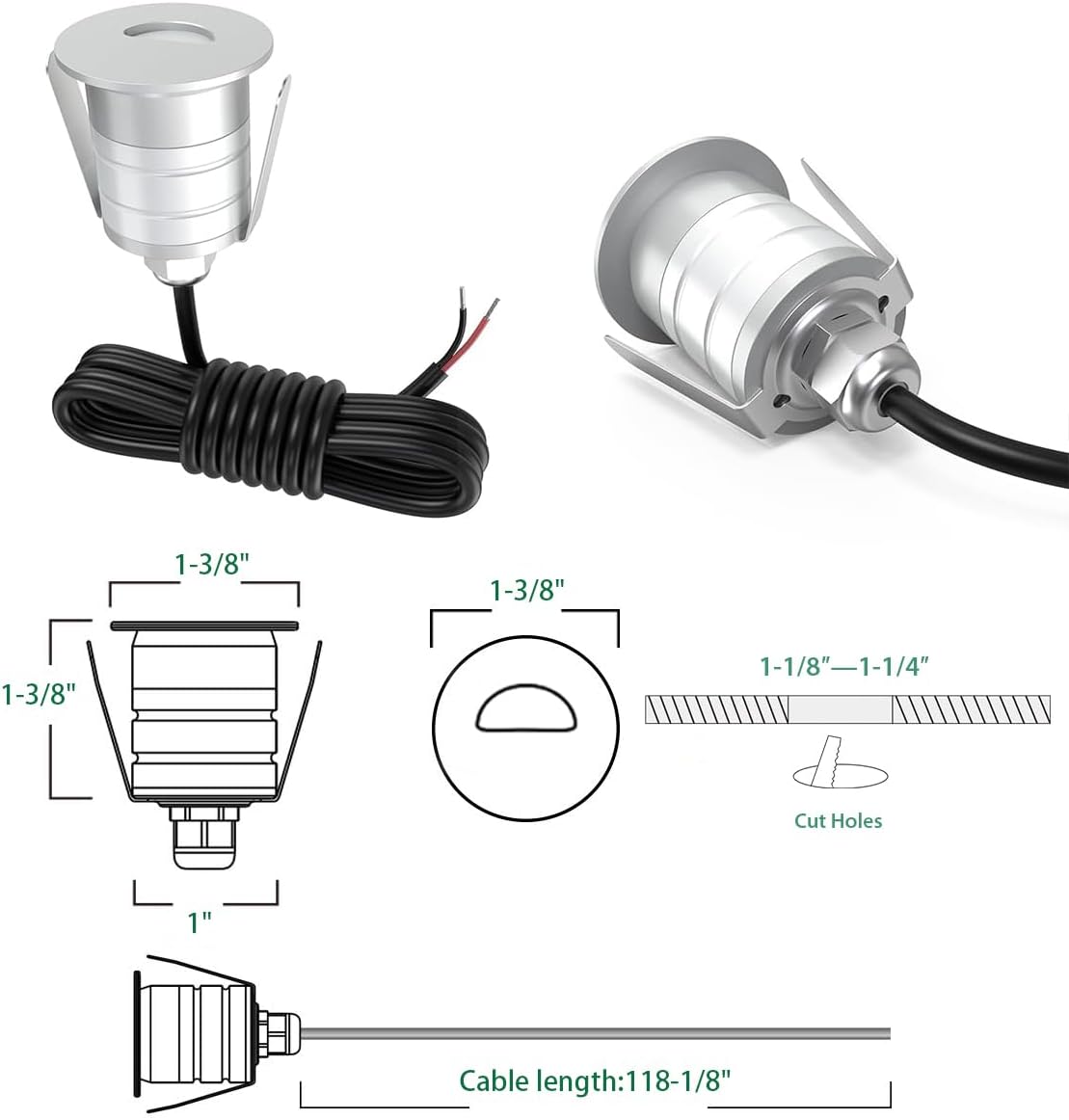 매립형 LED 계단 조명 1W 10팩 미니 데크 조명, - Ground Light Recessed 리뷰 및 가격