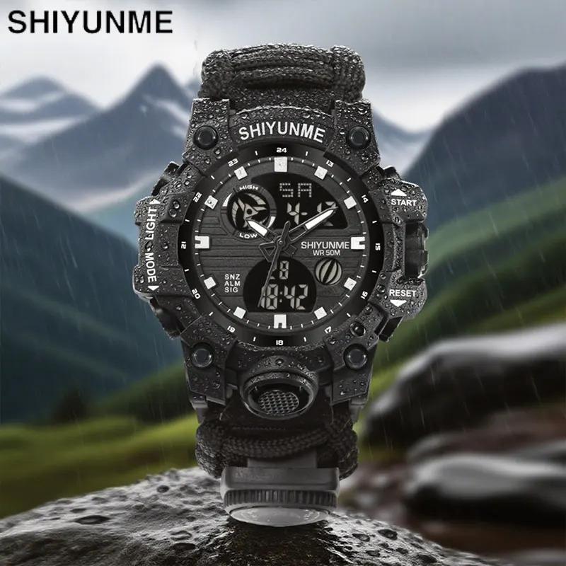 SHIYUNME 남성용 G 스타일 밀리터리 시계 방수  - Outdoor Lighting Timer 리뷰 및 가격