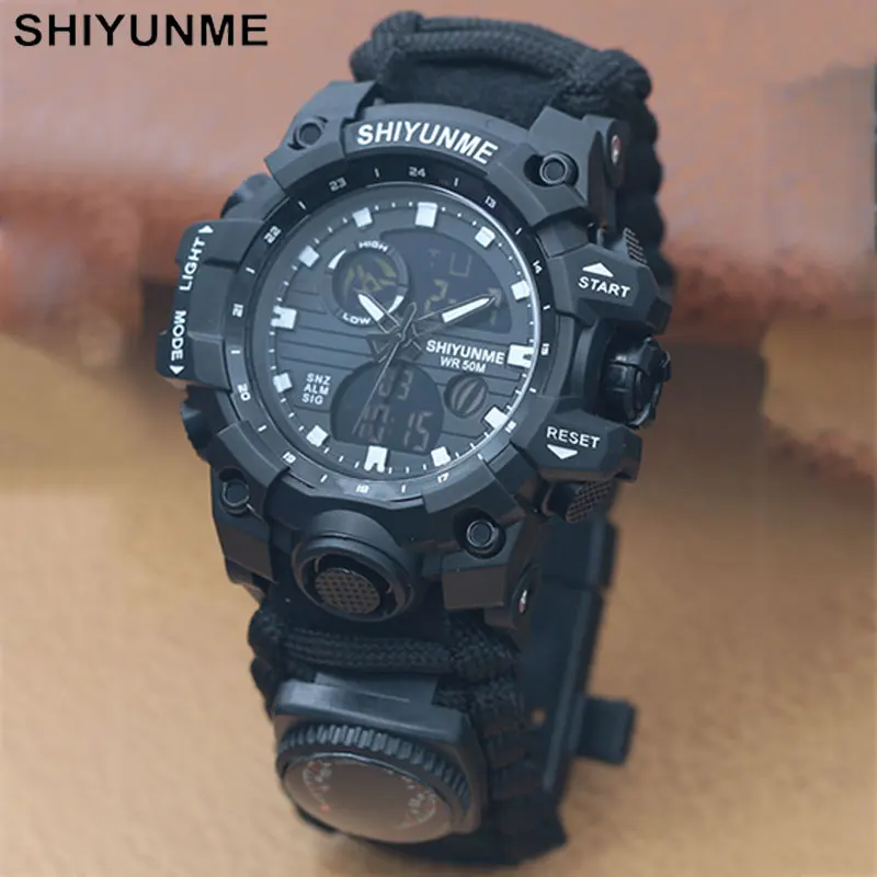 SHIYUNME 남성용 G 스타일 밀리터리 시계 방수  - Outdoor Lighting Timer 리뷰 및 가격