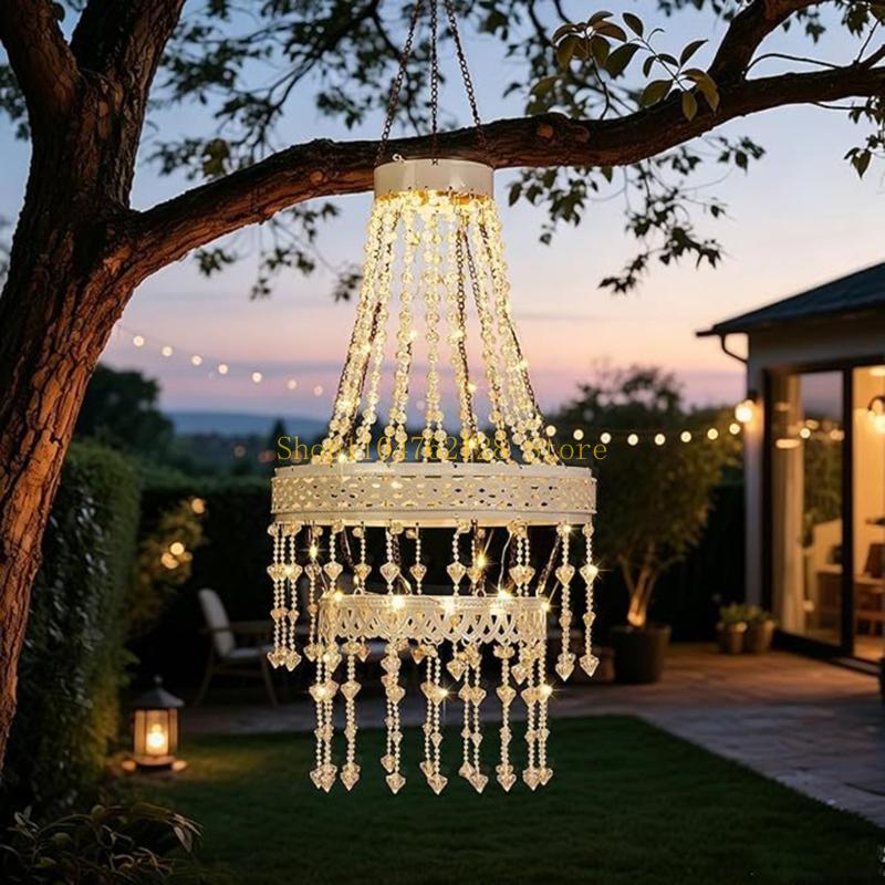 샹들리에 형태와 부드러운 빛을 갖춘 야외 태양열 베란다 - Outdoor Lighting Chandelier 리뷰 및 가격