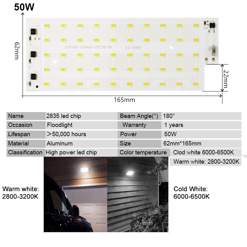 2 개/몫 50W LED 램프 구슬 SMD 2835 L - Outdoor Lighting Replacement Bulbs 리뷰 및 가격