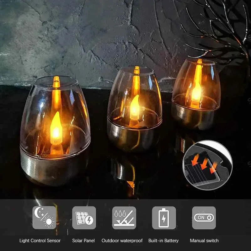 LED 스테인레스 스틸 태양 촛불 조명 야외 파티오 정 - Outdoor Lighting Effects 리뷰 및 가격