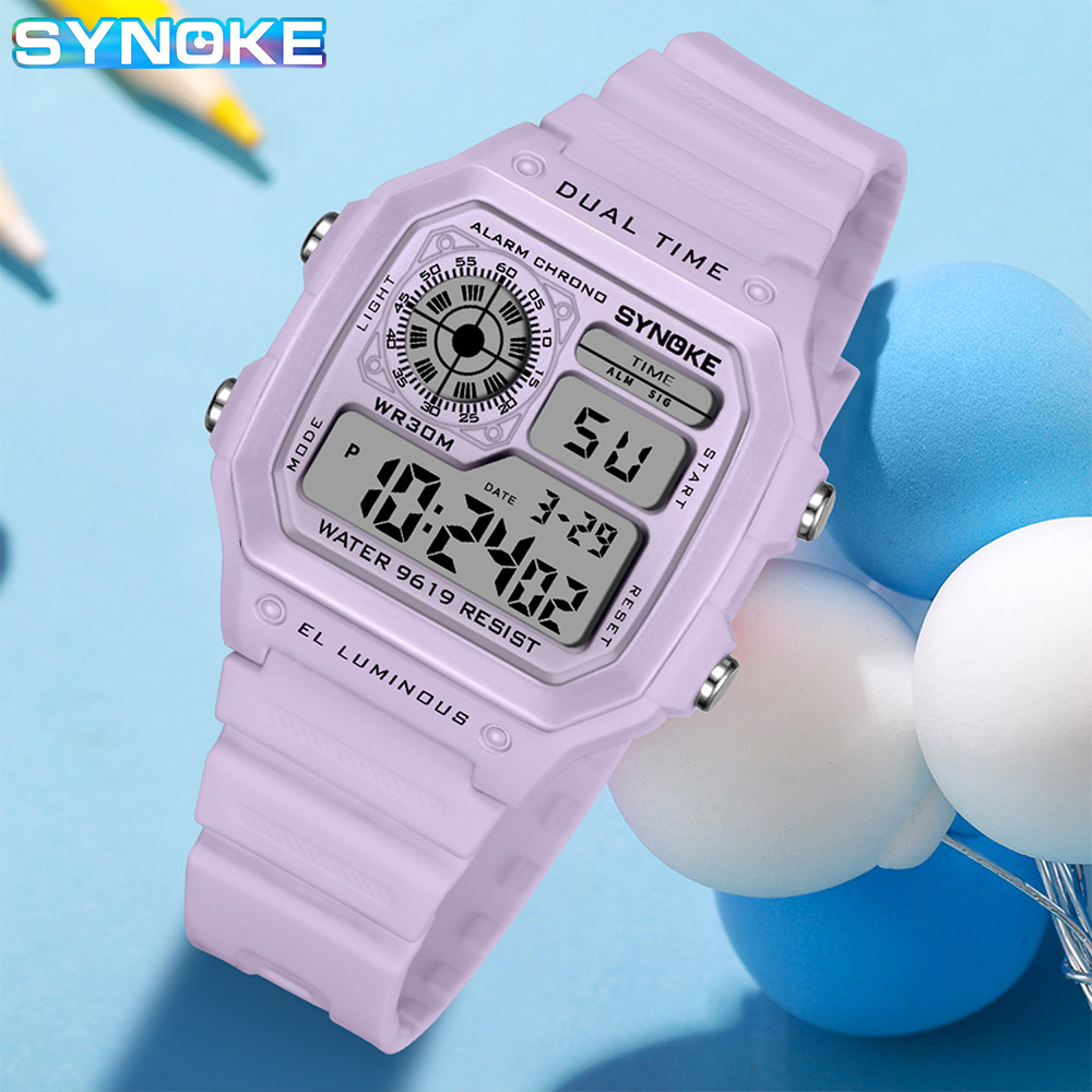 SYNOKE 디지털 시계 레이디 스포츠 빛나는 다기능  - Outdoor Lighting Timer 리뷰 및 가격