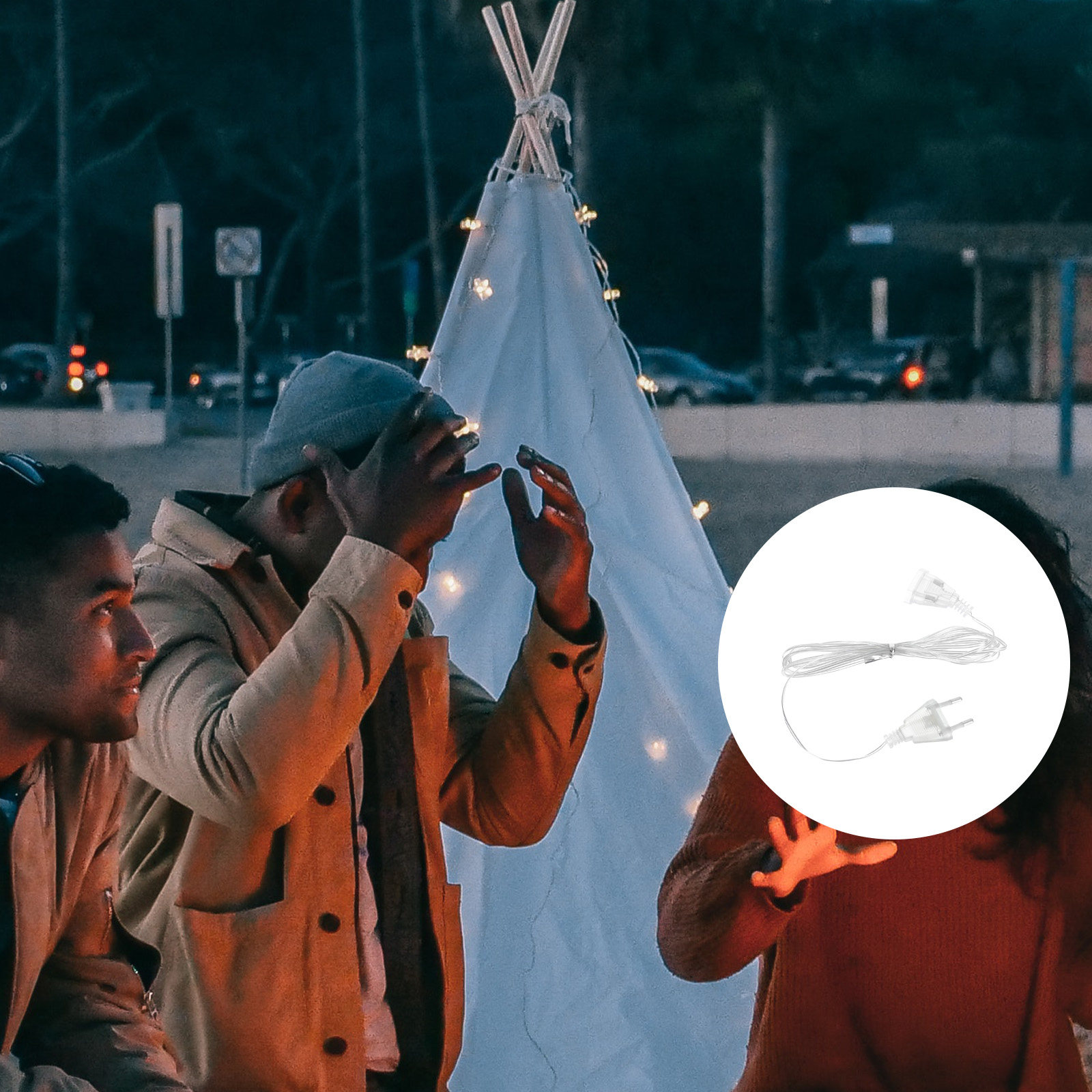 커튼 조명용 플러그 연장 코드 2개, 유연하고 내구성이 - Outdoor Lighting Extension Cable 리뷰 및 가격