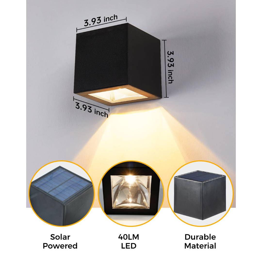 야외 태양광 벽등 사각형 모던 태양광 벽 조명 방수 다 - Outdoor Lighting Sconce 리뷰 및 가격