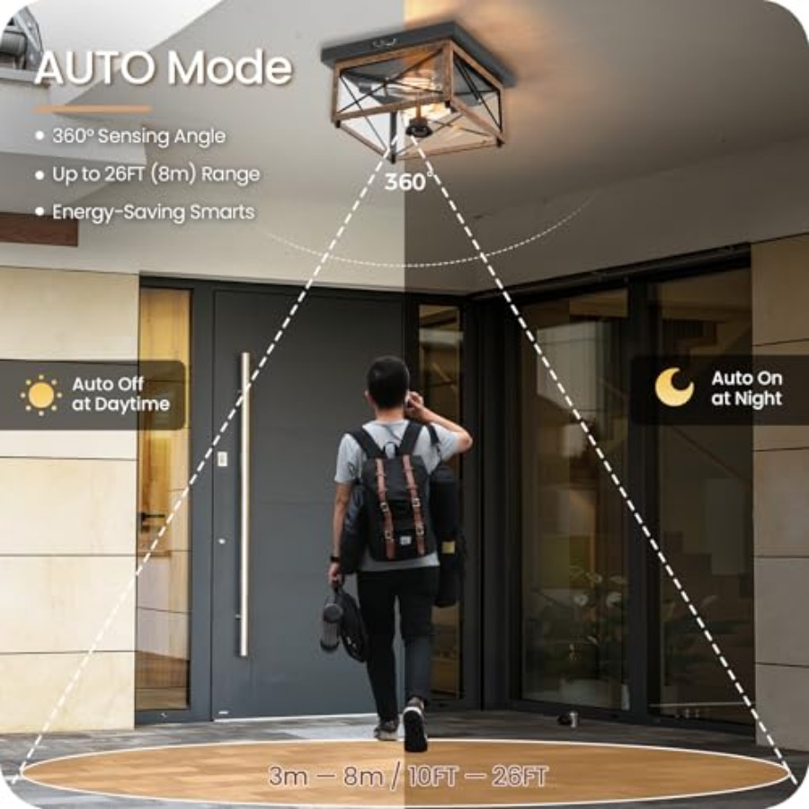 모션 센서가 있는 실외 천장 조명, 플러시 마운트 현관 - Outdoor Lighting With Sensor 리뷰 및 가격