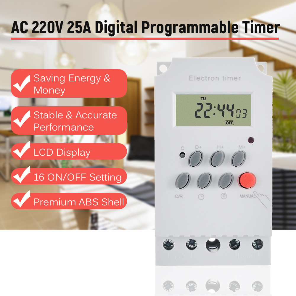 AC 220V 25A 디지털 프로그래밍 가능 타이머 D - Outdoor Lighting Timer Switch 리뷰 및 가격