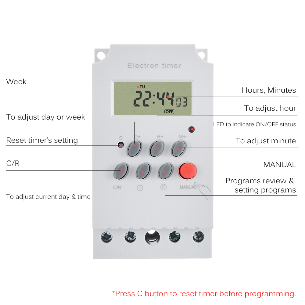 AC 220V 25A 디지털 프로그래밍 가능 타이머 D - Outdoor Lighting Timer Switch 리뷰 및 가격