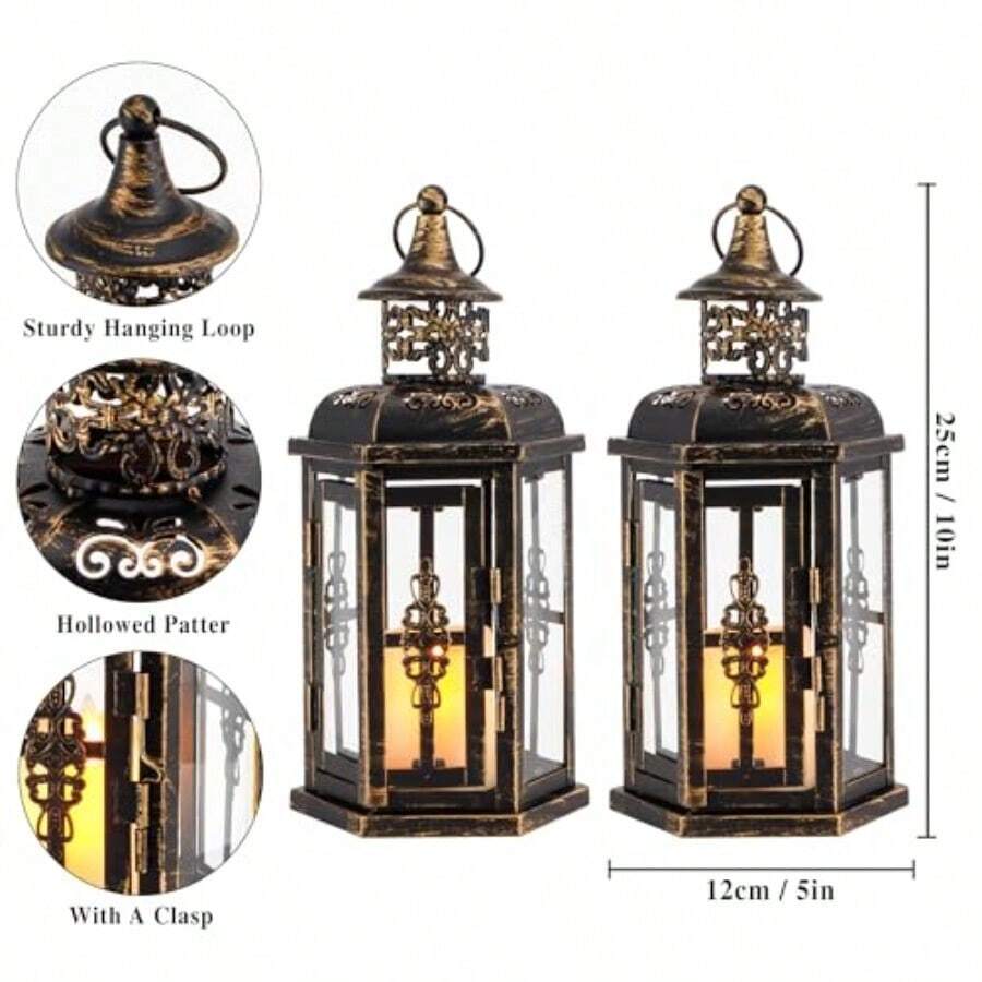 장식용 캔들 랜턴 2개 세트, 높이 10피트, 빈티지  - Solar Lantern Hanging 리뷰 및 가격