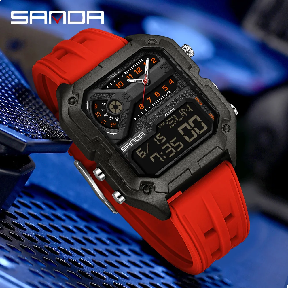 SANDA 6278 다기능 사각형 패션 전자 시계 탑  - Outdoor Lighting Timer 리뷰 및 가격