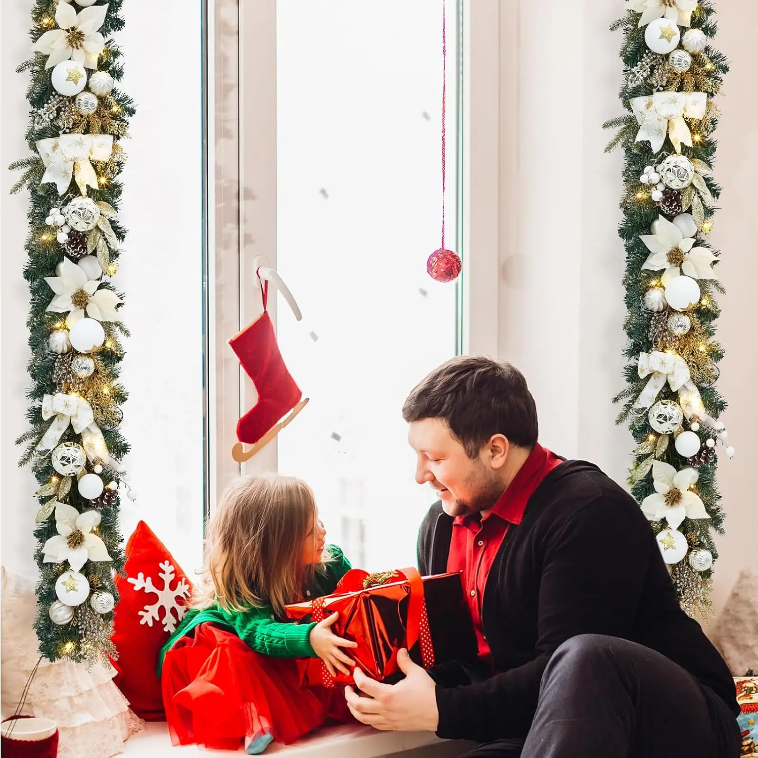 가르비 6피트 크리스마스 장식용 조명 가랜드, 인공 조 - Outdoor Lighting Timer 리뷰 및 가격