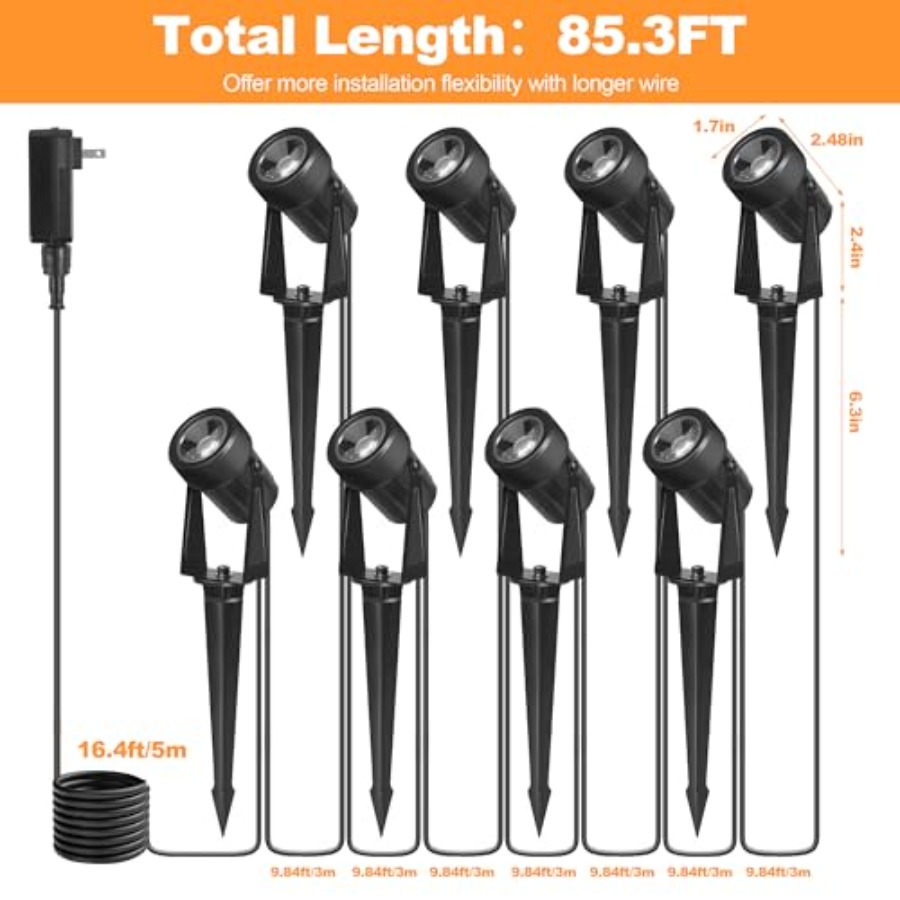 85.3FT LED 실외 조경 스팟 조명 저전압, 24 - Outdoor Lighting Voltage 리뷰 및 가격