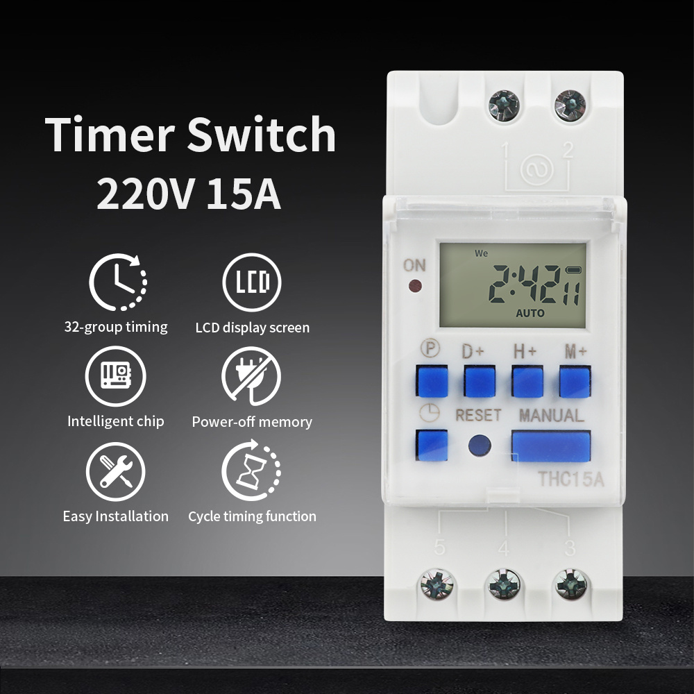 TNCE 220V 타이머 스위치 THC15A 미니 사이 - Outdoor Lighting Timer Switch 리뷰 및 가격