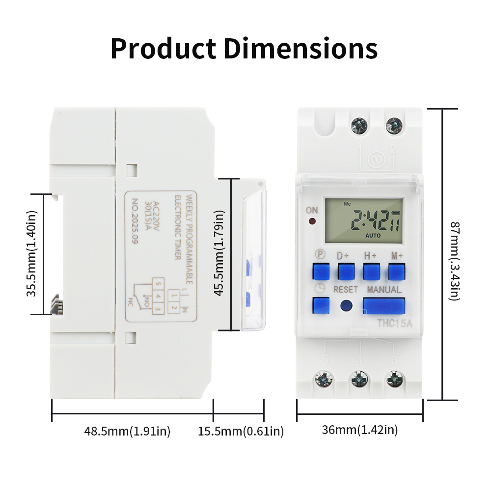 TNCE 220V 타이머 스위치 THC15A 미니 사이 - Outdoor Lighting Timer Switch 리뷰 및 가격