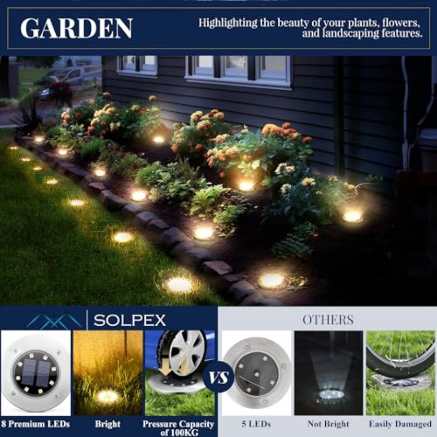태양광 지상등 태양광 조명 야외 방수 8 LED 태양열 - Outdoor Lighting Solar 리뷰 및 가격