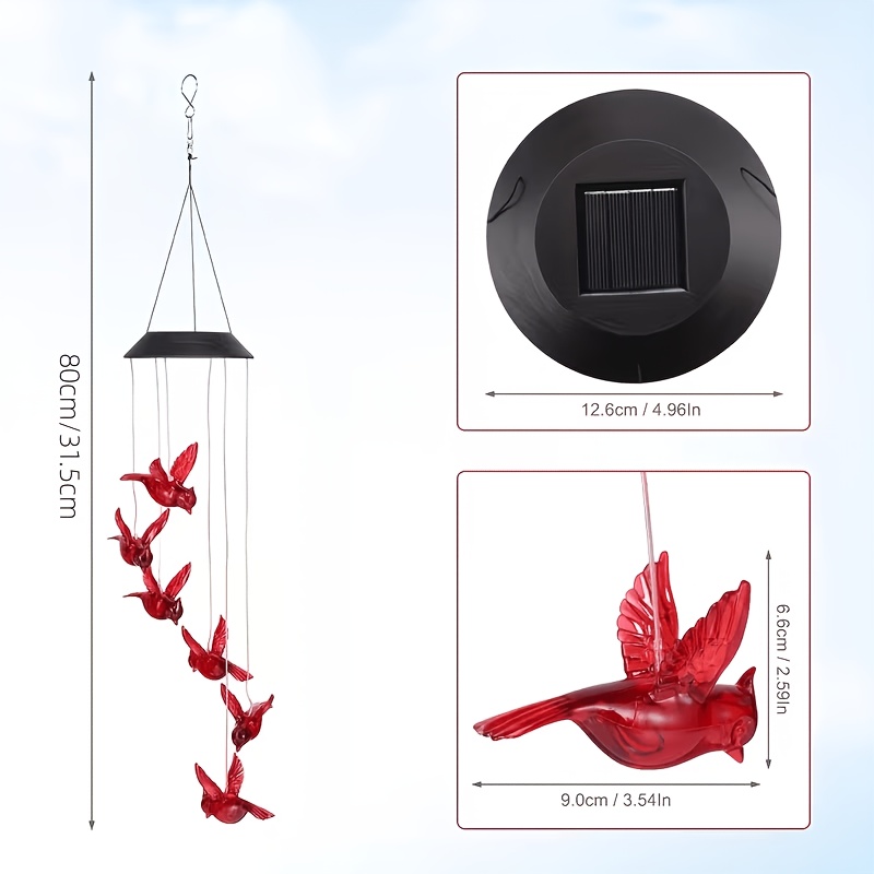 태양광 발전 불꽃새 모양 바람차임등, 방수 디자인과 생 - Outdoor Lighting Solar 리뷰 및 가격